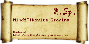 Mihálkovits Szorina névjegykártya